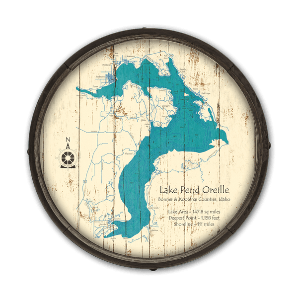 Lake Pend Oreille, Idaho on a Barrel End