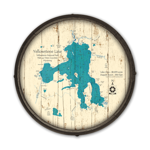 Yellowstone Lake on a Barrel End