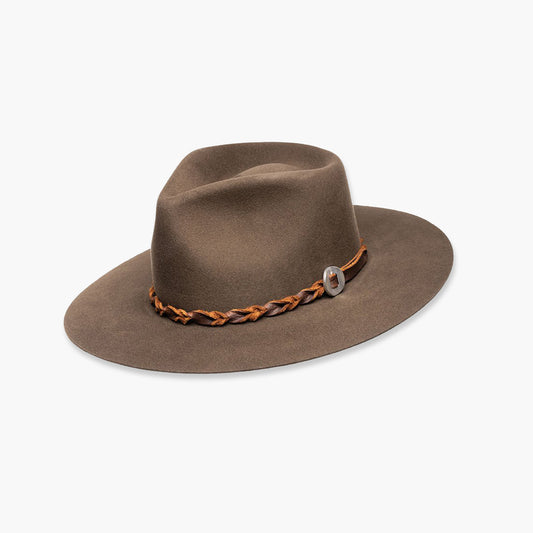 Finn Wide Stiff Brim Hat - Serpent Brown