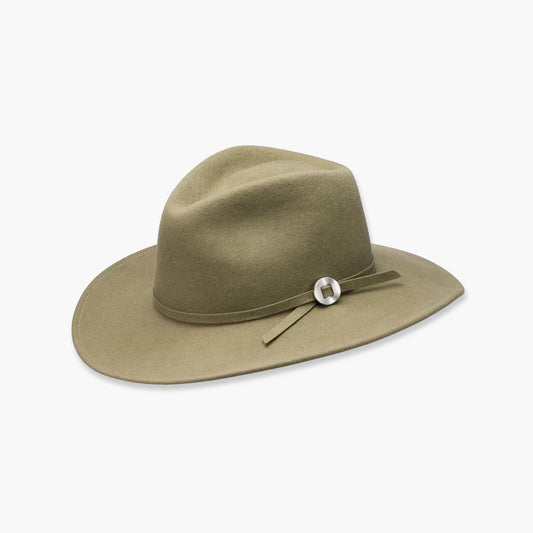 Willa Wide Brim Felt Hat - Pale Olive