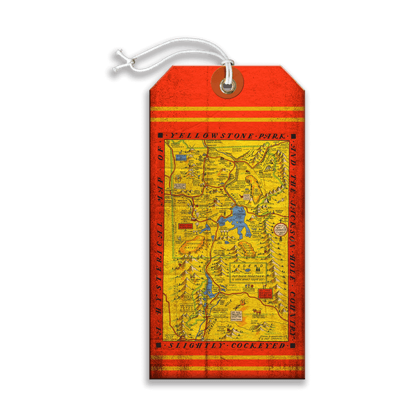 Yellowstone and Jackson Hole Map - Luggage Tag