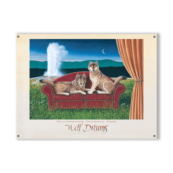 Wolf Dreams in Yellowstone National Park - Wood & Metal Wall Art