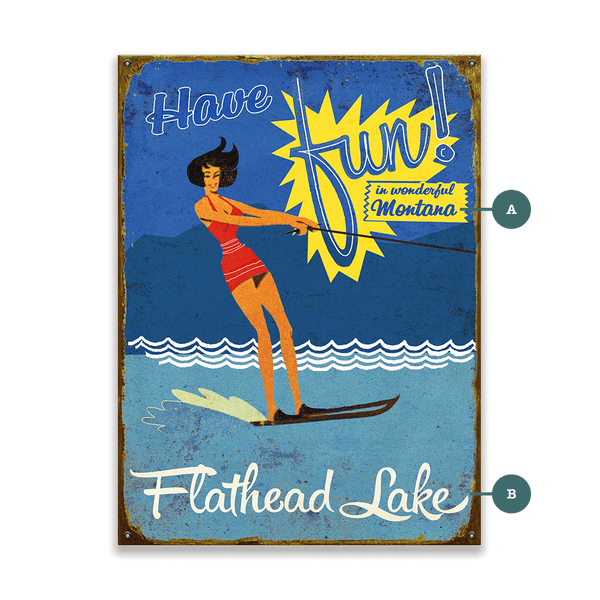 Have Fun in Wonderful Montana - Wood & Metal Wall Art