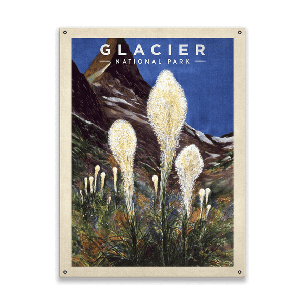 Glacier National Park Beargrass - Wood & Metal Wall Art