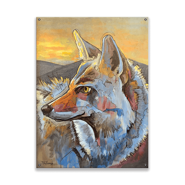Wild and Free - Coyote in Profile - Wood & Metal Wall Art