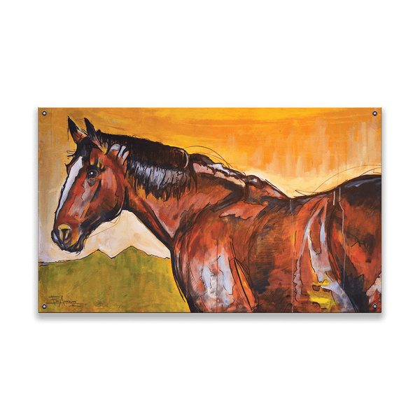 Horse in the Sunset Glow - Wood & Metal Wall Art
