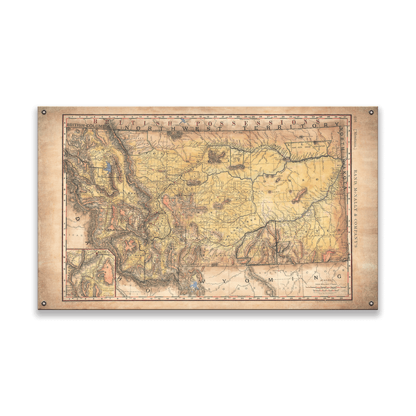 Historic Montana Railroad Map - Wood & Metal Wall Art