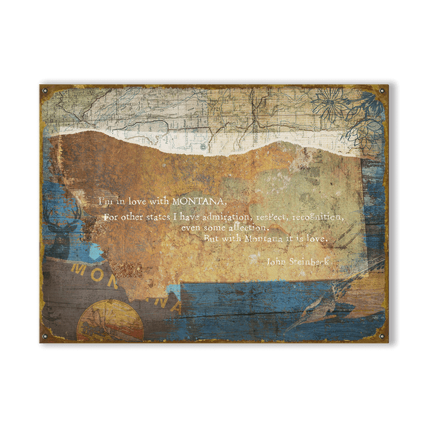 Sentimental States: Montana - Wood & Metal Wall Art