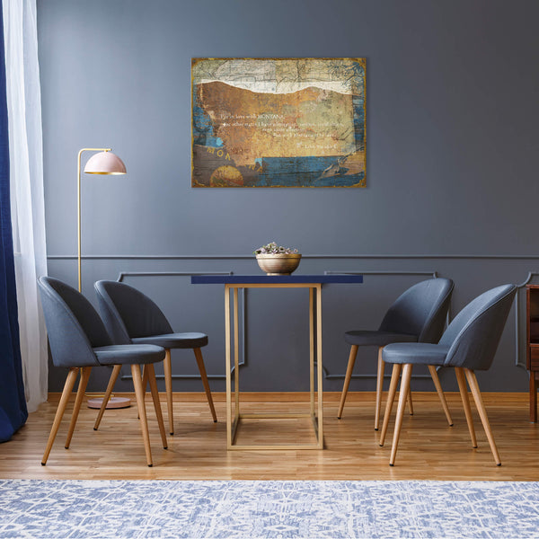 Sentimental States: Montana - Wood & Metal Wall Art