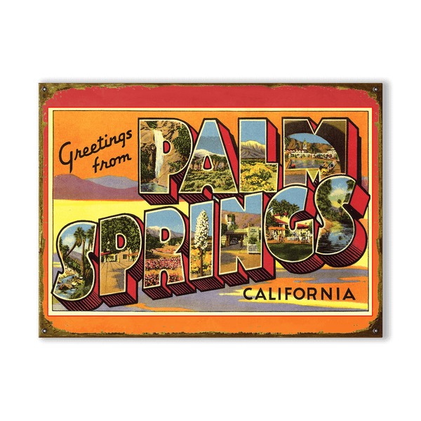Greetings from Palm Springs - Wood & Metal Wall Art