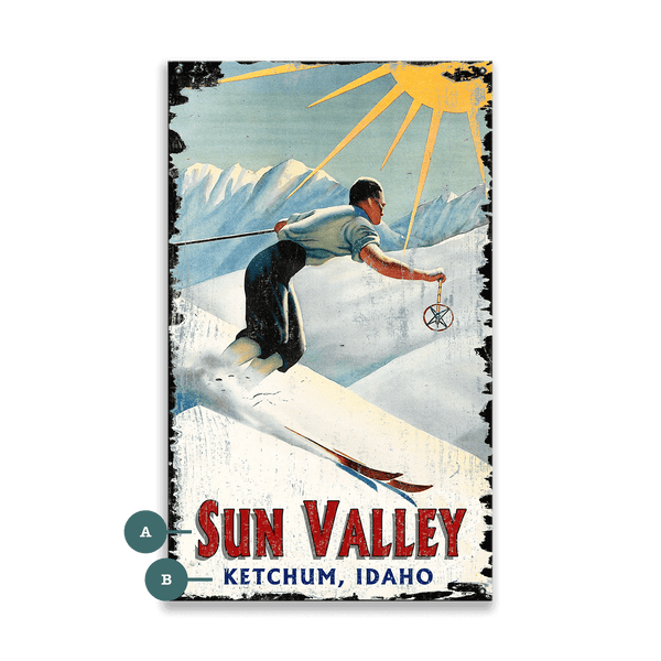 Sun Valley Ski Run - Wood & Metal Wall Art