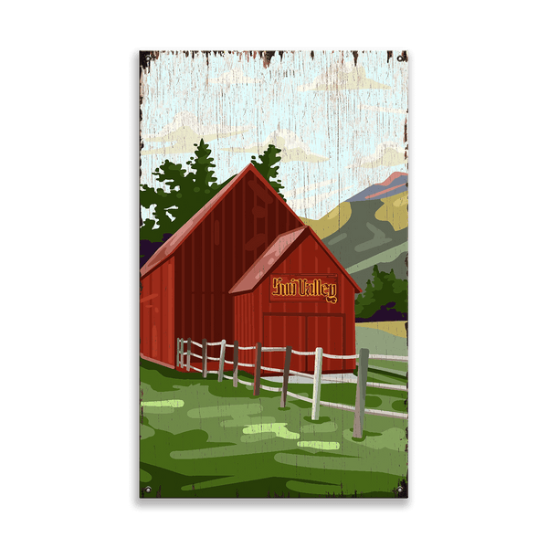 Sun Valley Red Barn - Wood & Metal Wall Art