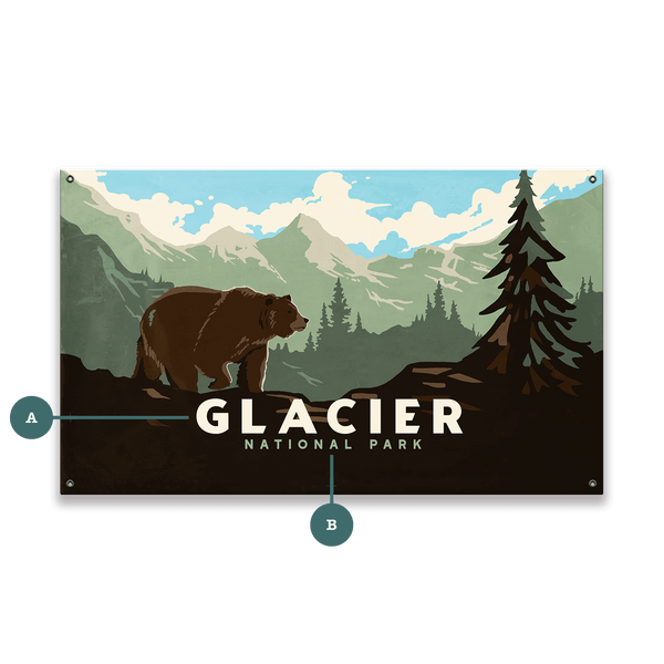 Grizzly at Glacier: Smooth Version - Wood & Metal Wall Art