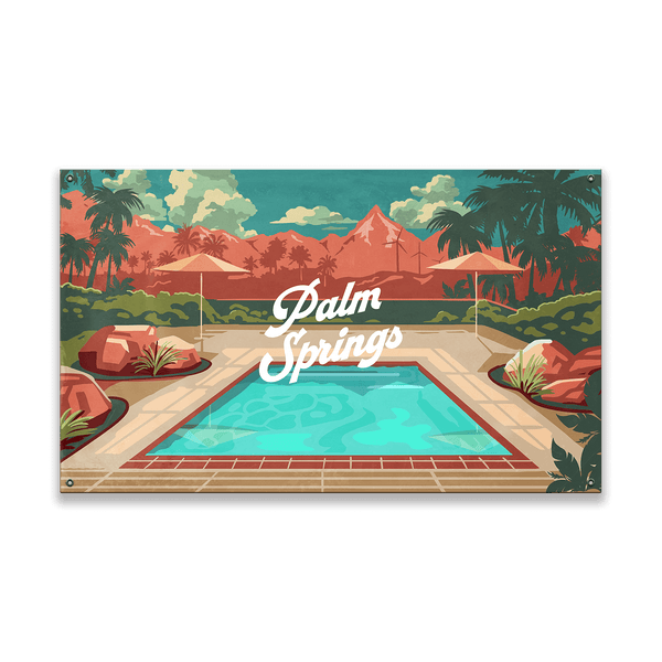 Palm Springs Mountain View: Smooth Finish - Wood & Metal Wall Art