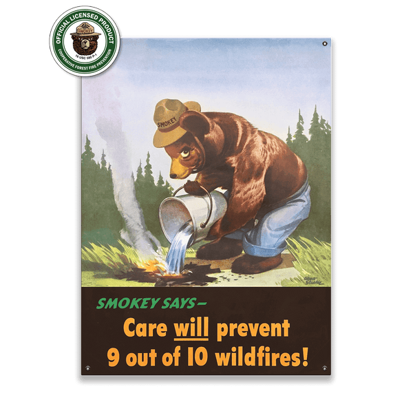 Smokey Bear 1946 Hold Till It's Cold - Wood & Metal Wall Art