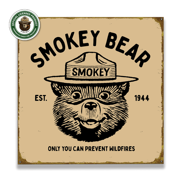 Smokey Bear Logo - Wood & Metal Wall Art
