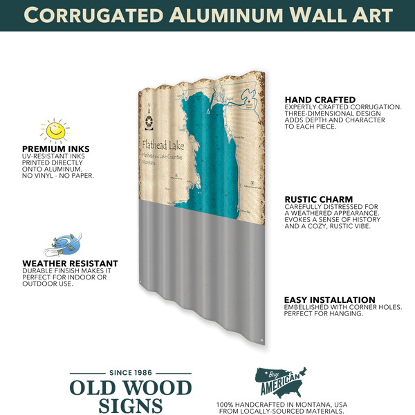Montana State Flag - Corrugated Metal Wall Art