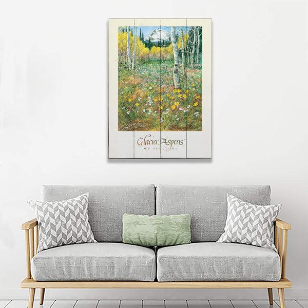 Glacier Aspens - Wood & Metal Wall Art