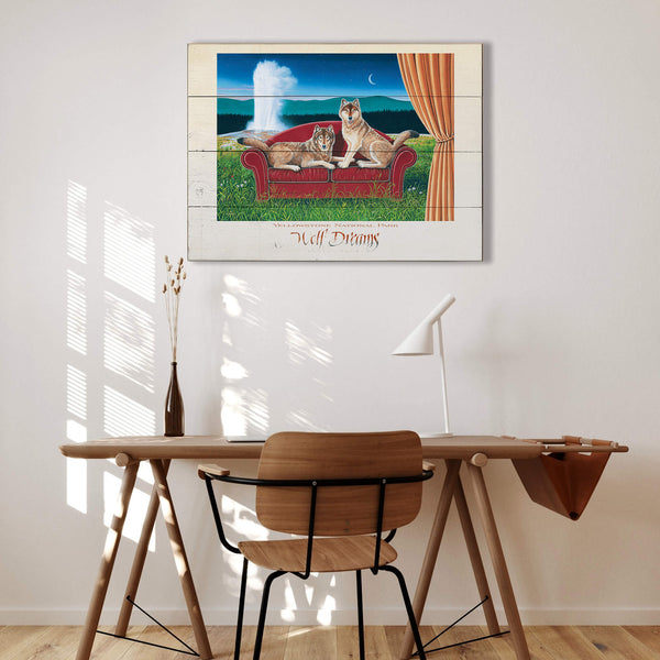 Wolf Dreams in Yellowstone National Park - Wood & Metal Wall Art