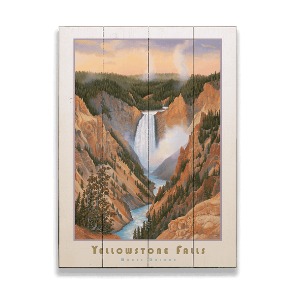 Yellowstone Falls - Wood & Metal Wall Art