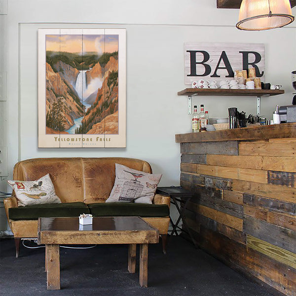 Yellowstone Falls - Wood & Metal Wall Art