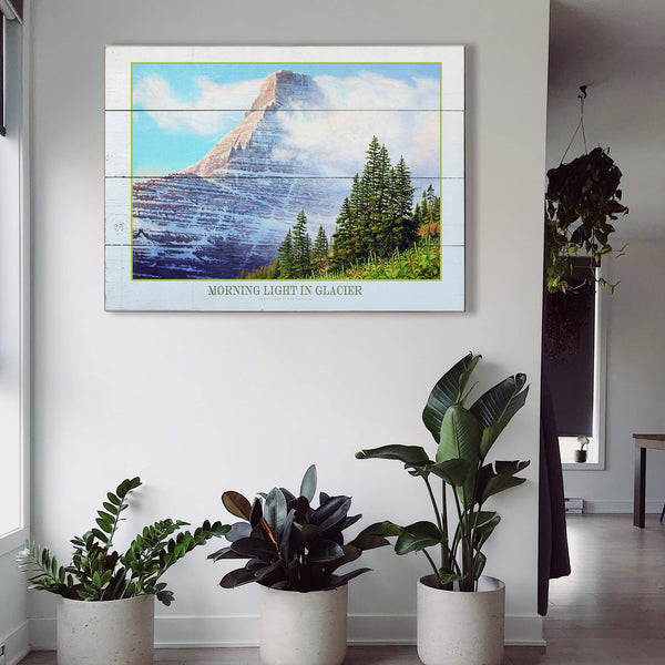 Morning Light in Glacier - Wood & Metal Wall Art