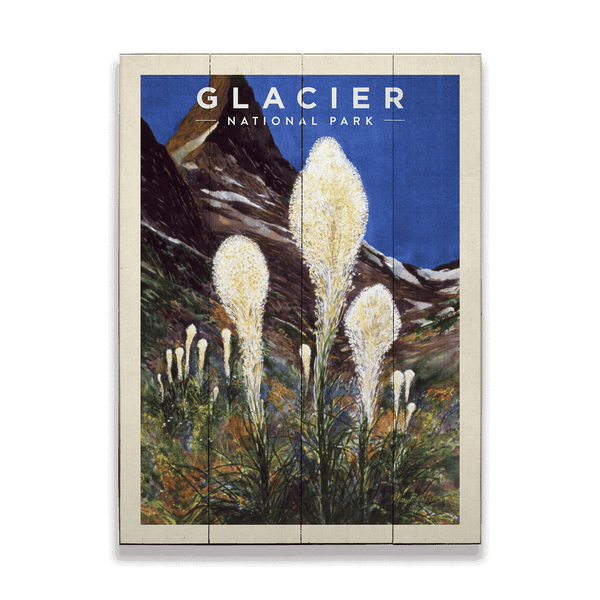 Glacier National Park Beargrass - Wood & Metal Wall Art
