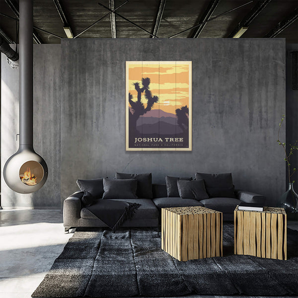 Joshua Tree National Park: Sunset - Wood & Metal Wall Art