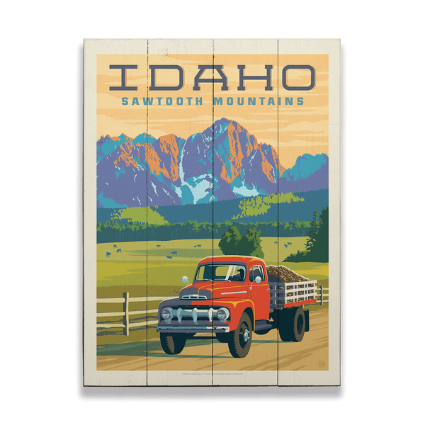 Idaho: Sawtooth Mountains - Wood & Metal Wall Art