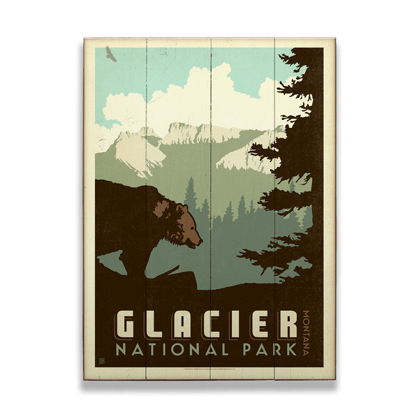 Glacier National Park: Lone Grizzly - Wood & Metal Wall Art