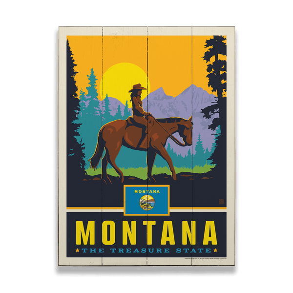 Montana: the Treasure State - Wood & Metal Wall Art