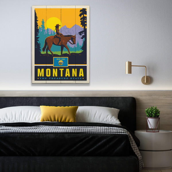 Montana: the Treasure State - Wood & Metal Wall Art