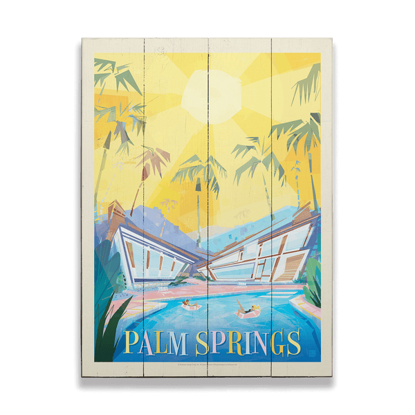 Palm Springs: Mod Pool - Wood & Metal Wall Art