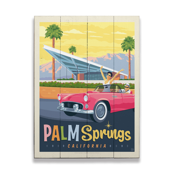 Palm Springs: Mid-Century Cruising - Wood & Metal Wall Art