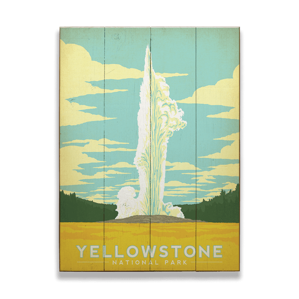 Old Faithful at Yellowstone National Park - Wood & Metal Wall Art
