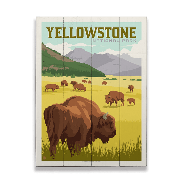 Where the Buffalo Roam at Yellowstone National Park - Wood & Metal Wall Art