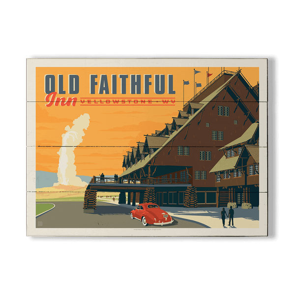 Old Faithful Inn Yellowstone - Wood & Metal Wall Art