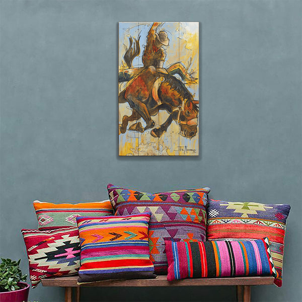 Bucking Bronco - Wood & Metal Wall Art