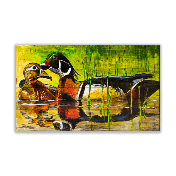 Wood Ducks - Wood & Metal Wall Art