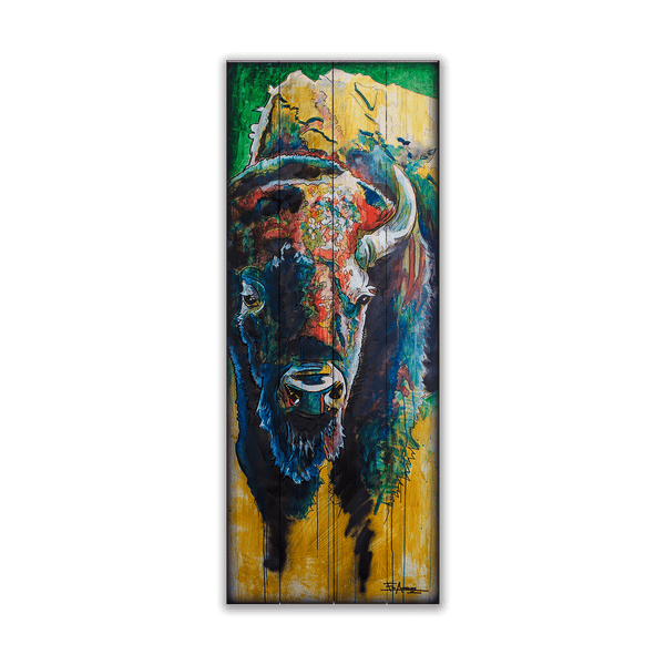 Pastel Bison - Wood & Metal Wall Art