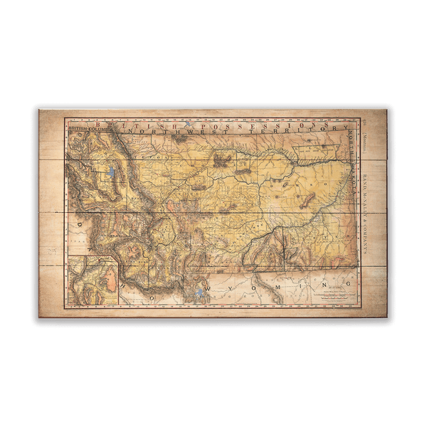 Historic Montana Railroad Map - Wood & Metal Wall Art
