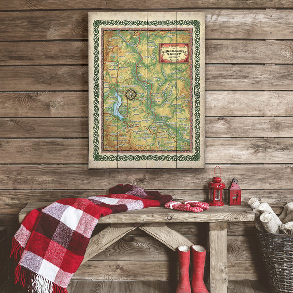 A New Map of Snoqualmie Valley, Washington - Wood & Metal Wall Art