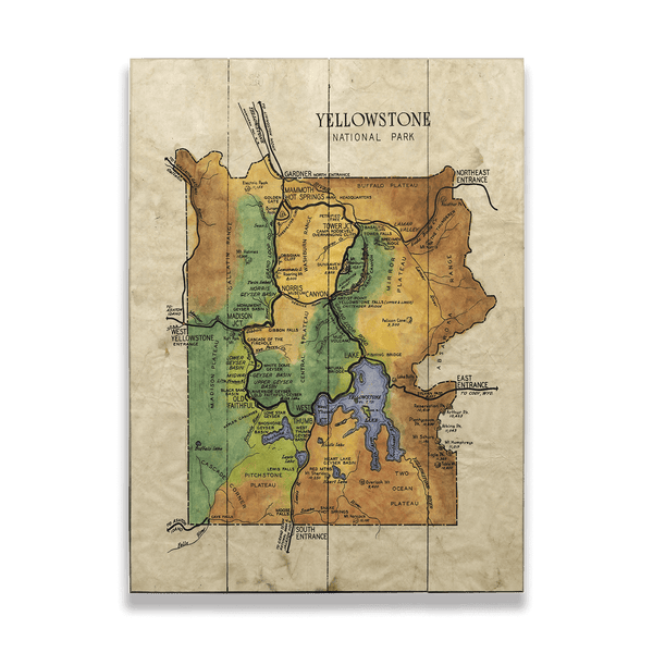Historic Yellowstone National Park, 1949 - Wood & Metal Wall Art