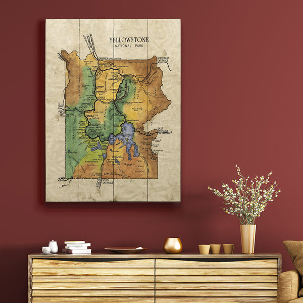 Historic Yellowstone National Park, 1949 - Wood & Metal Wall Art