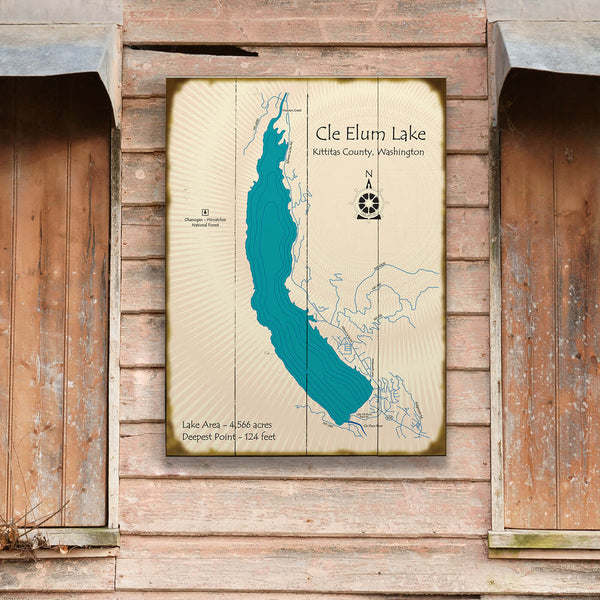 Cle Elum Lake, Washington - Wood & Metal Wall Art