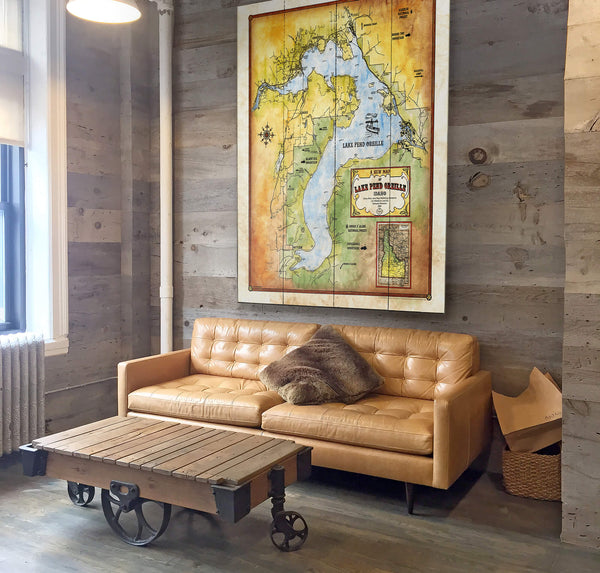 Lake Pend Oreille, Idaho: Illustrated - Wood & Metal Wall Art