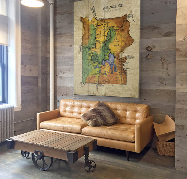 Historic Yellowstone National Park, 1949 - Wood & Metal Wall Art