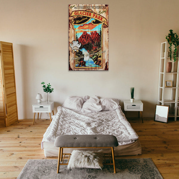 Glacier Park - International Playground - Wood & Metal Wall Art