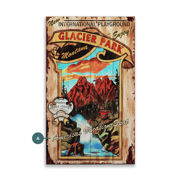 Glacier Park - International Playground - Wood & Metal Wall Art