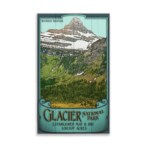 Reynolds Mountain at Glacier National Park: Smooth Finish - Wood & Metal Wall Art